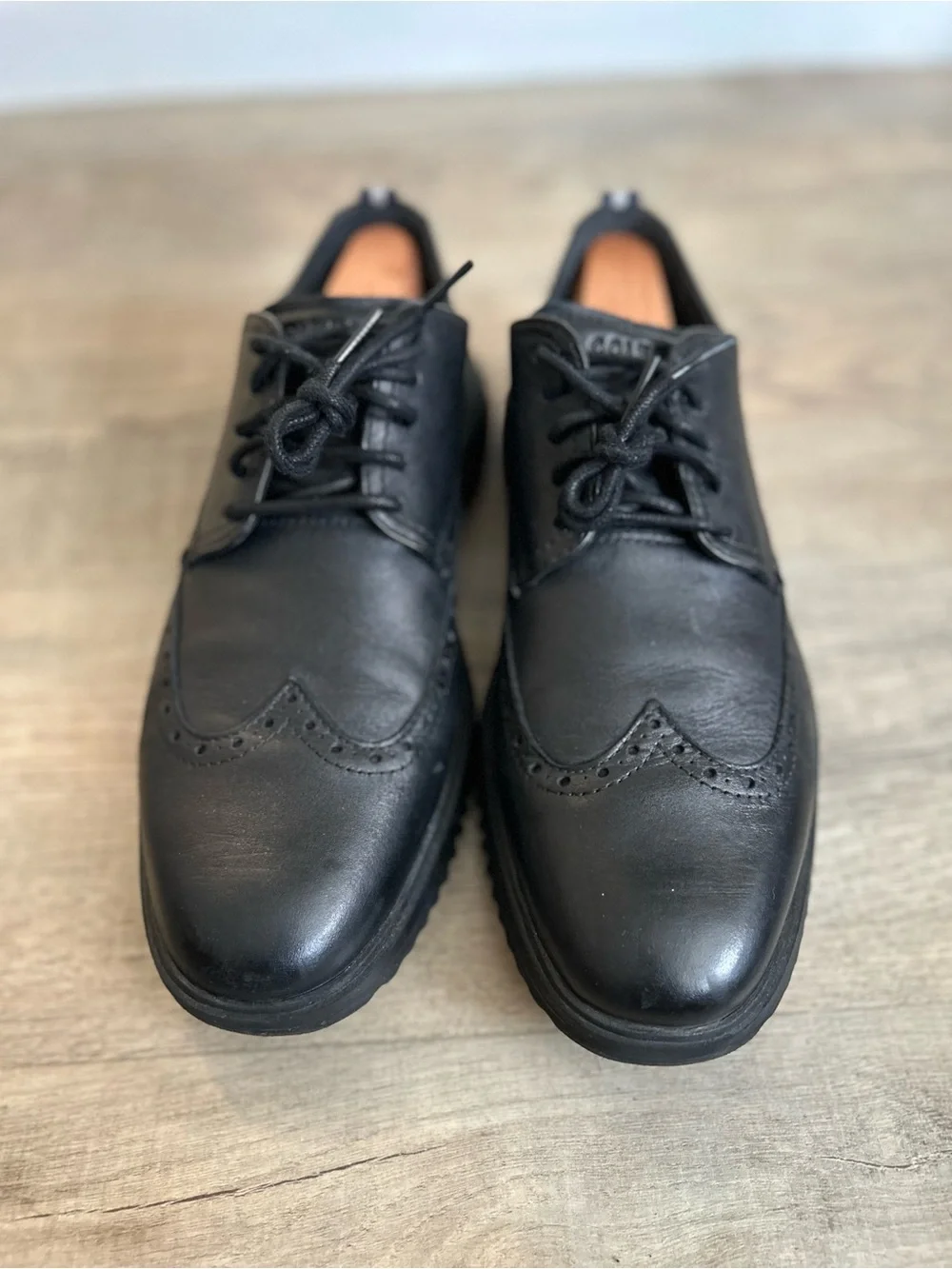 Cole Haan Men’s Black Leather Wingtip Oxford Shoes Size 9.5